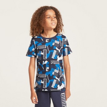 PUMA All-Over Printed T-shirt with Short Sleeves