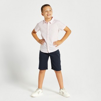 Juniors Solid Shorts with Pockets and Belt