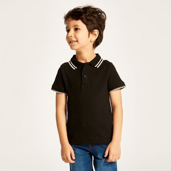 Juniors Polo Neck T-Shirt with Short Sleeves