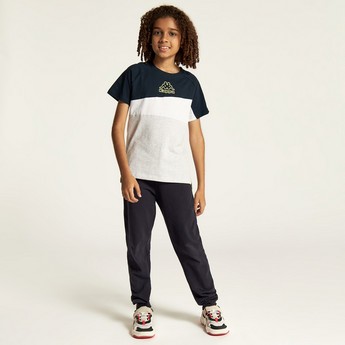 Kappa Panelled T-shirt with Crew Neck and Short Sleeves