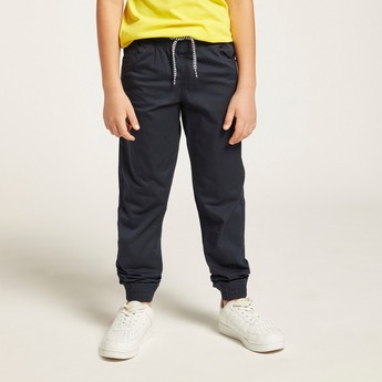 Juniors Solid Pants with Pockets and Drawstring Closure