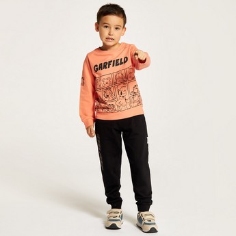 Garfield Print Sweatshirt and Jog Pants Set