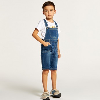 Lee Cooper Solid Dungarees with Pocket Detail and Belt Loops