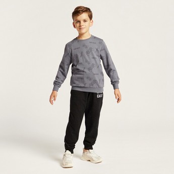 Juniors All-Over Printed Sweatshirt with Long Sleeves