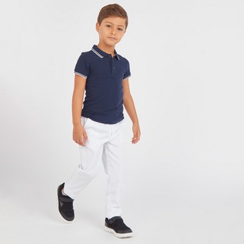 Juniors Polo Neck T-Shirt with Short Sleeves