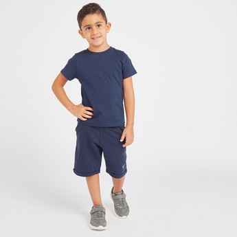 Juniors Solid T-shirt with Round Neck and Short Sleeves - Set of 2