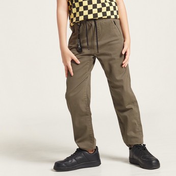 Iconic Solid Pants with Drawstring Closure and Pockets