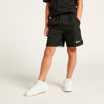 Nike Solid Shorts with Elasticated Waistband and Pockets