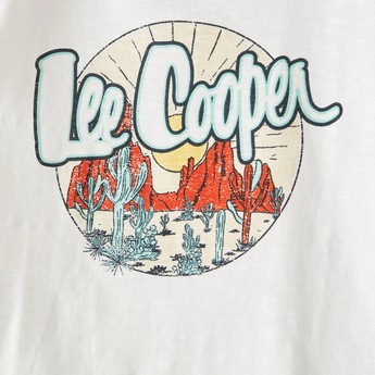 Lee Cooper Printed Round Neck T-shirt with Short Sleeves