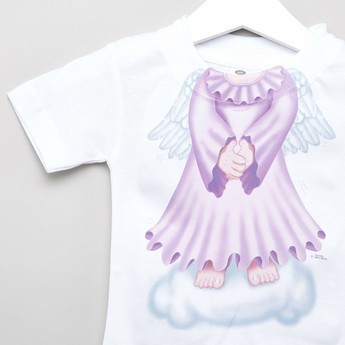 Just Add A Kid Angel Print T-shirt with Short Sleeves