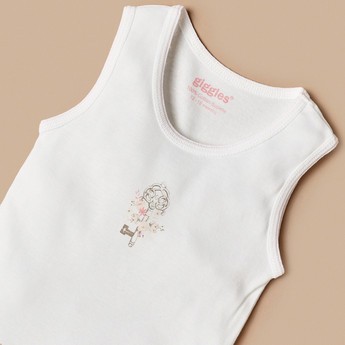 Giggles Printed Sleeveless Bodysuit with Snap Closure