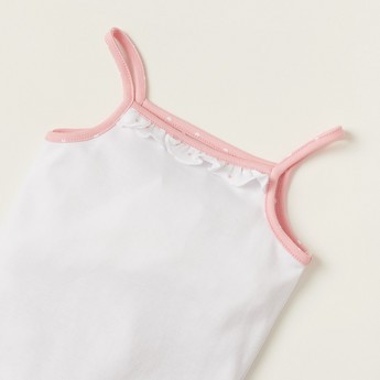 Giggles Solid Sleeveless Bodysuit with Frill Detail