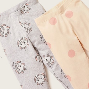 Disney Marie Print Leggings with Elasticated Waistband - Set of 2