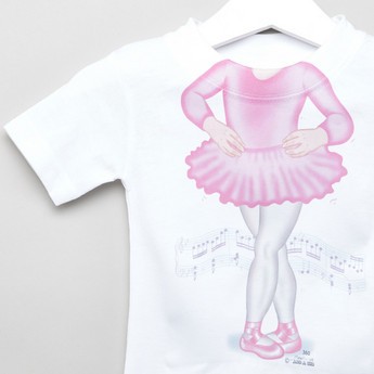 Just Add A Kid Ballerina Print T-shirt with Short Sleeves