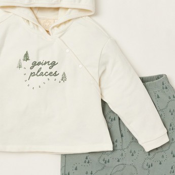 Love Earth Organic Graphic Print Hoodie and Leggings Set