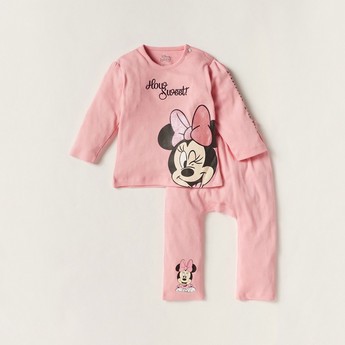 Disney Minnie Mouse Print 4-Piece T-shirt and Pyjama Set