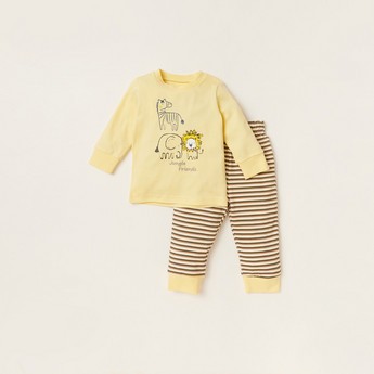 Juniors 4-Piece Printed T-shirt and Pyjama Set