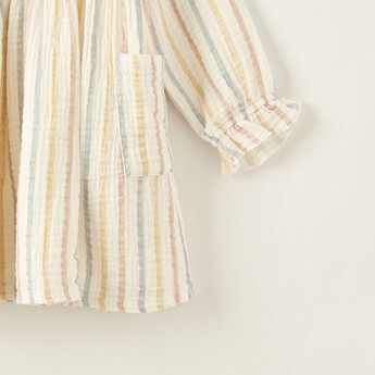 Giggles Striped Dress with Long Sleeves