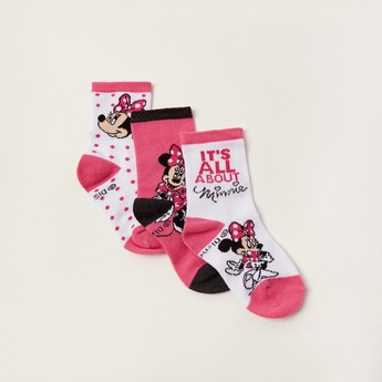 Disney Minnie Mouse Print Socks - Set of 3