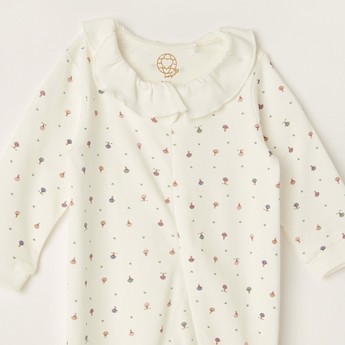 Love Earth Printed Organic Sleepsuit with Long Sleeves