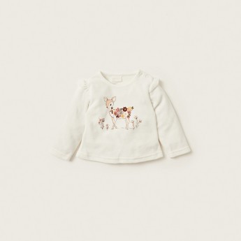 Juniors Bambi Print Round Neck Top and Pyjama Set