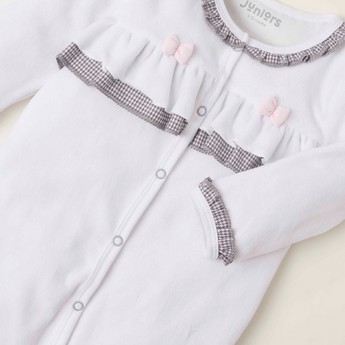 Juniors Bow Applique Detail Closed Feet Sleepsuit