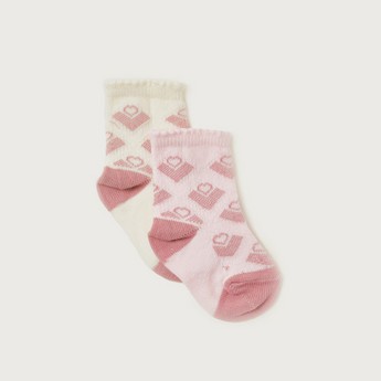 Juniors Textured Socks with Cuffed Hem - Pack of 2