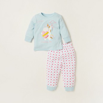 Juniors Printed 4-Piece T-shirt and Pyjama Set