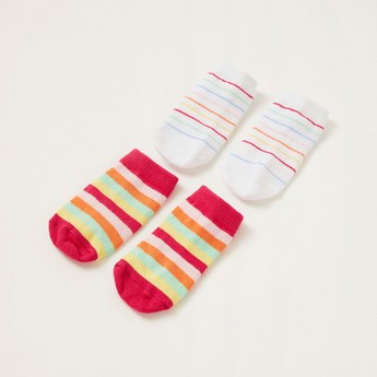 Juniors Striped Ankle Length Socks - Set of 2