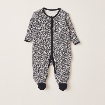 Juniors Printed Closed Feet Sleepsuit with Long Sleeves - Set of 3