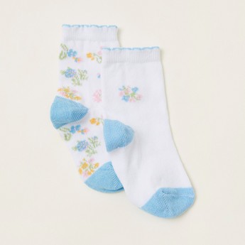 Juniors Floral Print Infant Socks - Set of 2