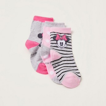 Disney Minnie Mouse Print Socks - Set of 3