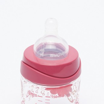 Suavinex Printed Feeding Bottle with Cap- 150 ml