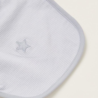 Love Earth Striped Organic Bib with Star Embroidery