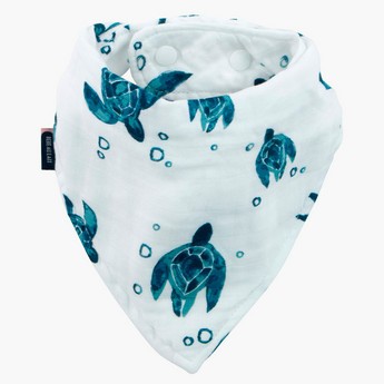 Bebe Au Lait Sea Turtle Print Bamboo Blend Bandana Bib