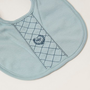 Giggles Embroidered Bib with Press Button Closure