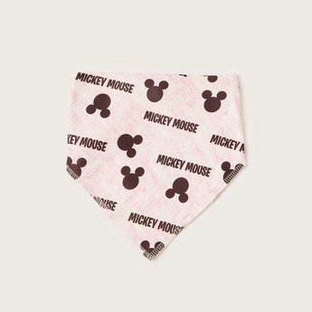 Disney Mickey Mouse Print Bib with Press Button Closure - Set of 3