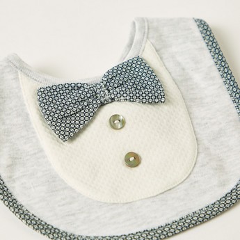 Giggles Bow Accented Bib with Snap Button Closure