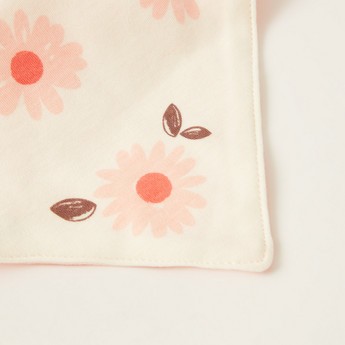 Juniors Floral Print Bib with Snap Button Detail