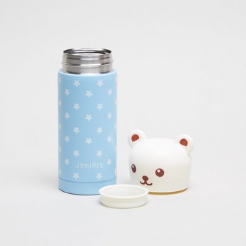 Juniors Printed Thermos Flask with Teddy Bear Shaped Cap - 250 ml