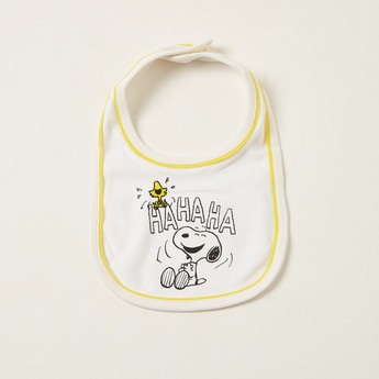 Snoopy Print Bib with Snap Button Closure - Set of 2