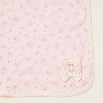 Juniors Ballerina Bow Print Receiving Blanket - 76x102 cms