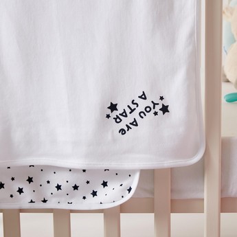 Juniors 2-Piece Stars Printed Receiving Blanket Set - 70x70 cms