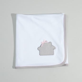 Juniors House Applique Receiving Blanket - 80x80 cms