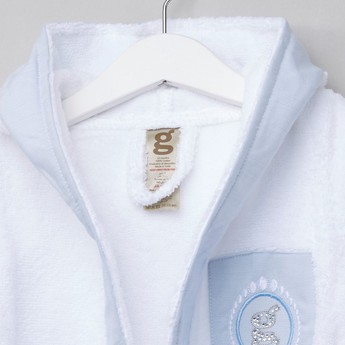 Giggles Patch Detail Hooded Bath Robe