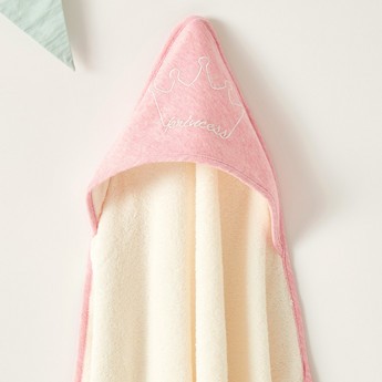 Giggles Embroidered Towel with Hood - 76x66 cms