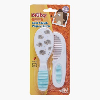 Nuby Elephant Print Comb and Brush Set