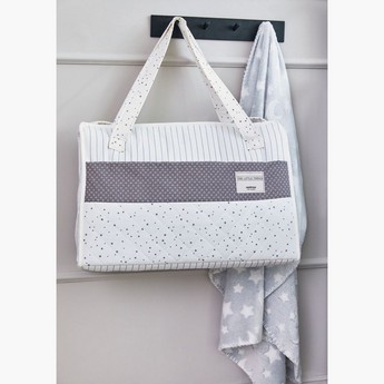 Cambrass Printed Diaper Bag with Twin Handles and Zip Closure