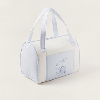 Cambrass Embroidered Diaper Bag with Zip Closure and Dual Handles