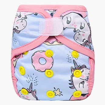 Little Story Unicorn Print Reusable Diaper with Insert